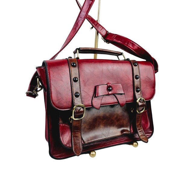 Ecosusi Vegan Leather Medium Messenger Crossbody Convertible Bag - Picture 2 of 10